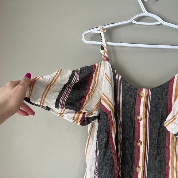 Torrid White / Black / Red / Yellow Cold shoulder Tank Top Size 1 - Picture 6 of 13